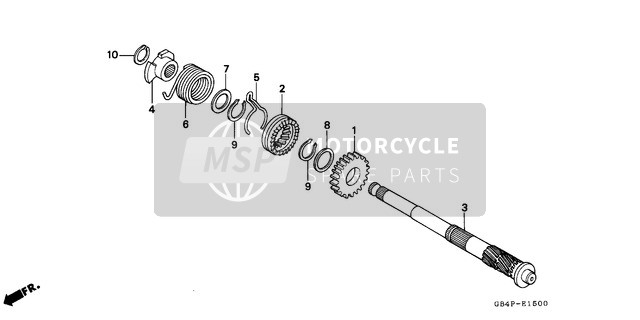 Honda C50 1993 Trap Starter Spindel voor een 1993 Honda C50